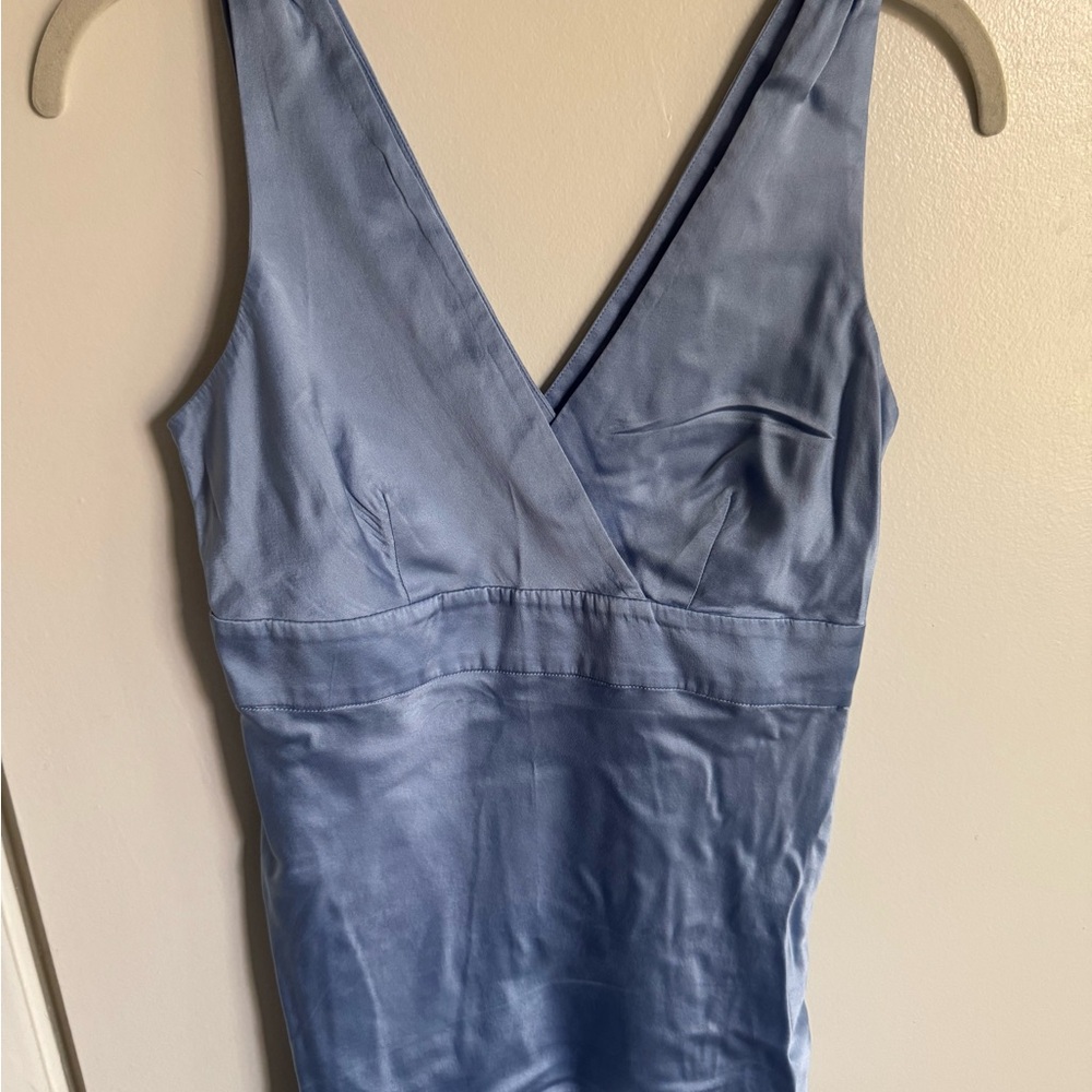 100% Silk INC International Concepts Light Blue Sleeveless Blouse